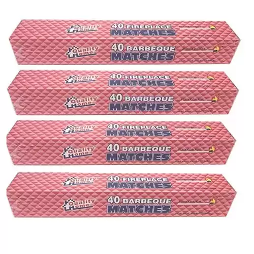4 Boxes - 11" Fireplace Matches, Long Reach, 160 Matches Total